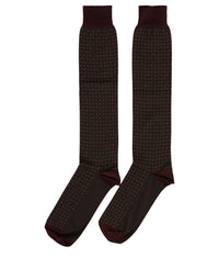 Dolce & Gabbana Dolce & Gabbana Burgundy Polka Dot Over The Calf Accessory Men's Socks