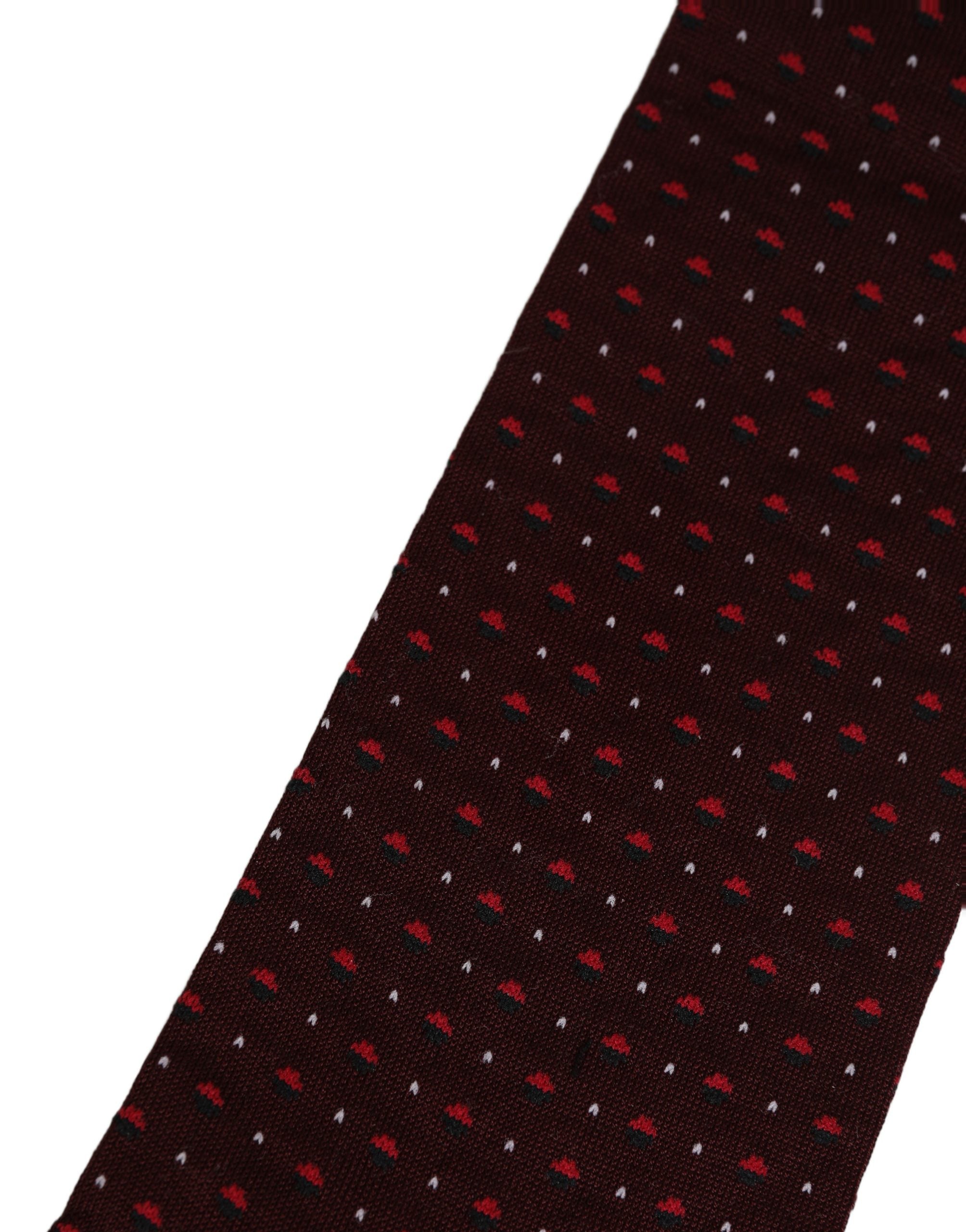 Dolce & Gabbana Dolce & Gabbana Burgundy Polka Dot Over The Calf Accessory Men's Socks