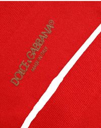 Dolce & Gabbana Dolce & Gabbana Men Red Logo Thigh High Ribbed Accessory Men's Socks