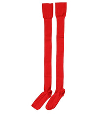 Dolce & Gabbana Dolce & Gabbana Men Red Logo Thigh High Ribbed Accessory Men's Socks