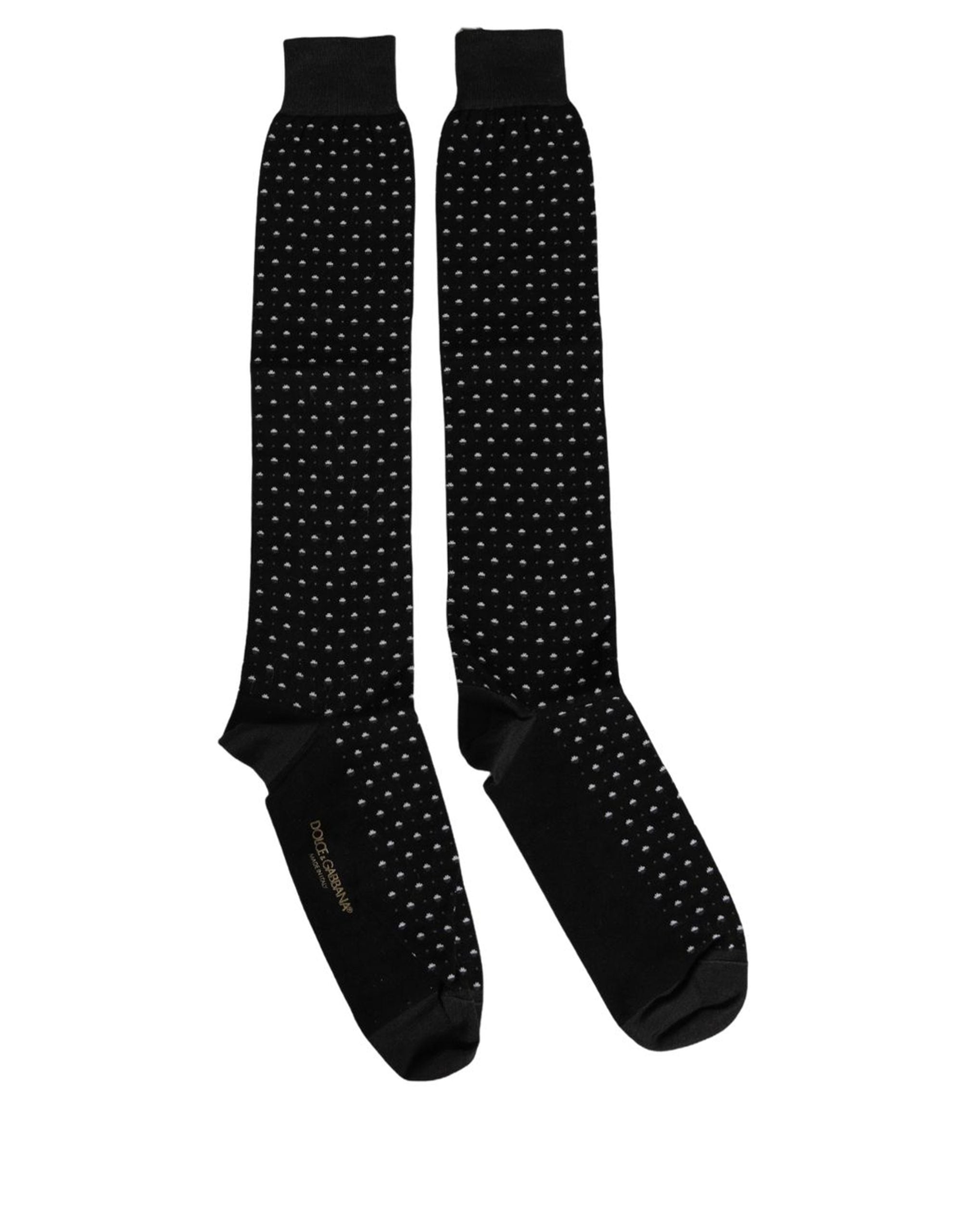 Dolce & Gabbana Dolce & Gabbana Black Polka Dot Over The Calf Accessory Men's Socks