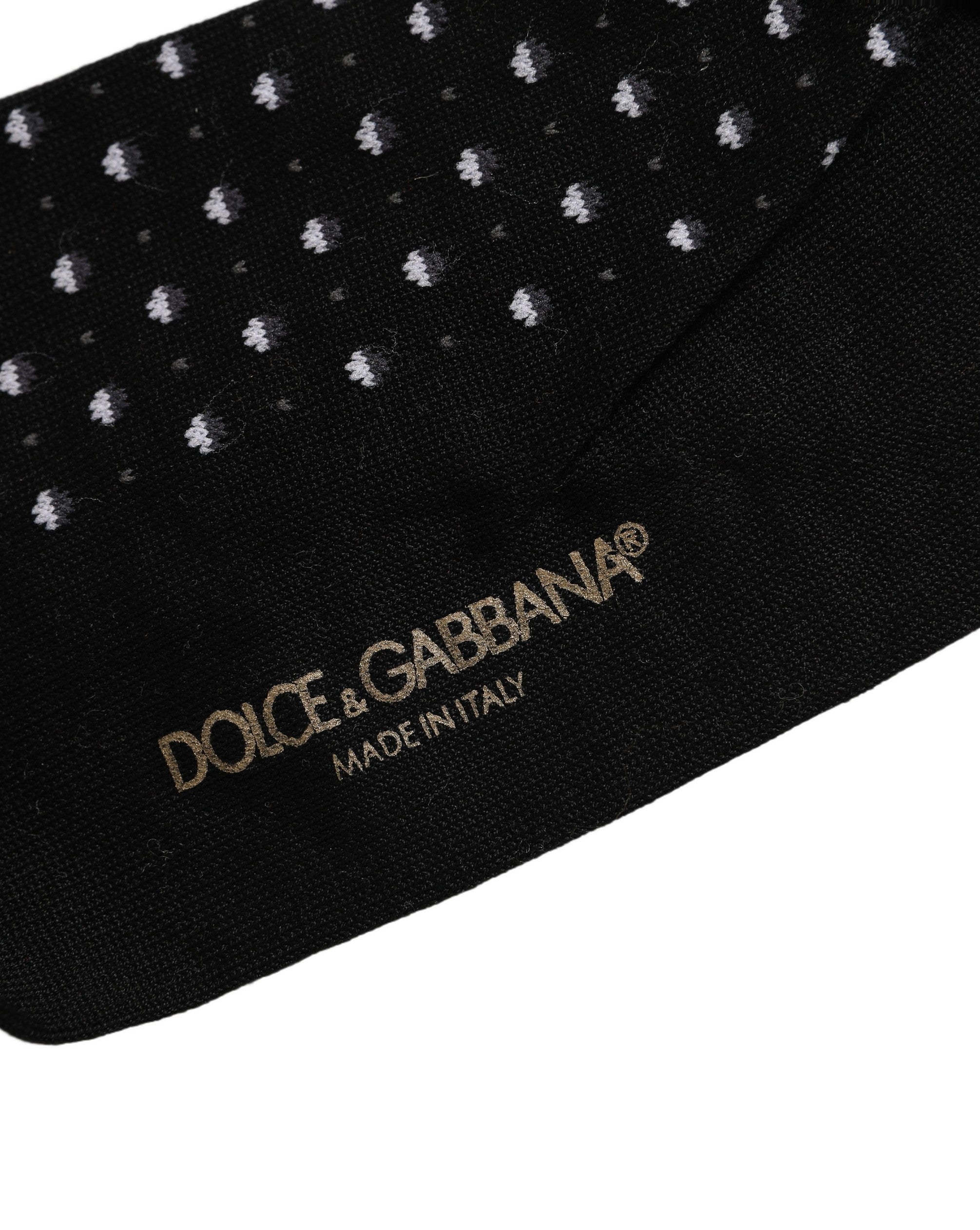 Dolce & Gabbana Dolce & Gabbana Black Polka Dot Over The Calf Accessory Men's Socks