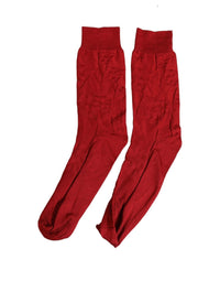 Dolce & Gabbana Dolce & Gabbana Men Red 100% Silk Mid Calf Accessory Men's Socks