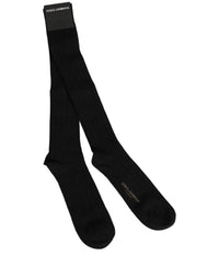 Dolce & Gabbana Dolce & Gabbana Black DG Logo Print Over The Calf Accessory Men's Socks