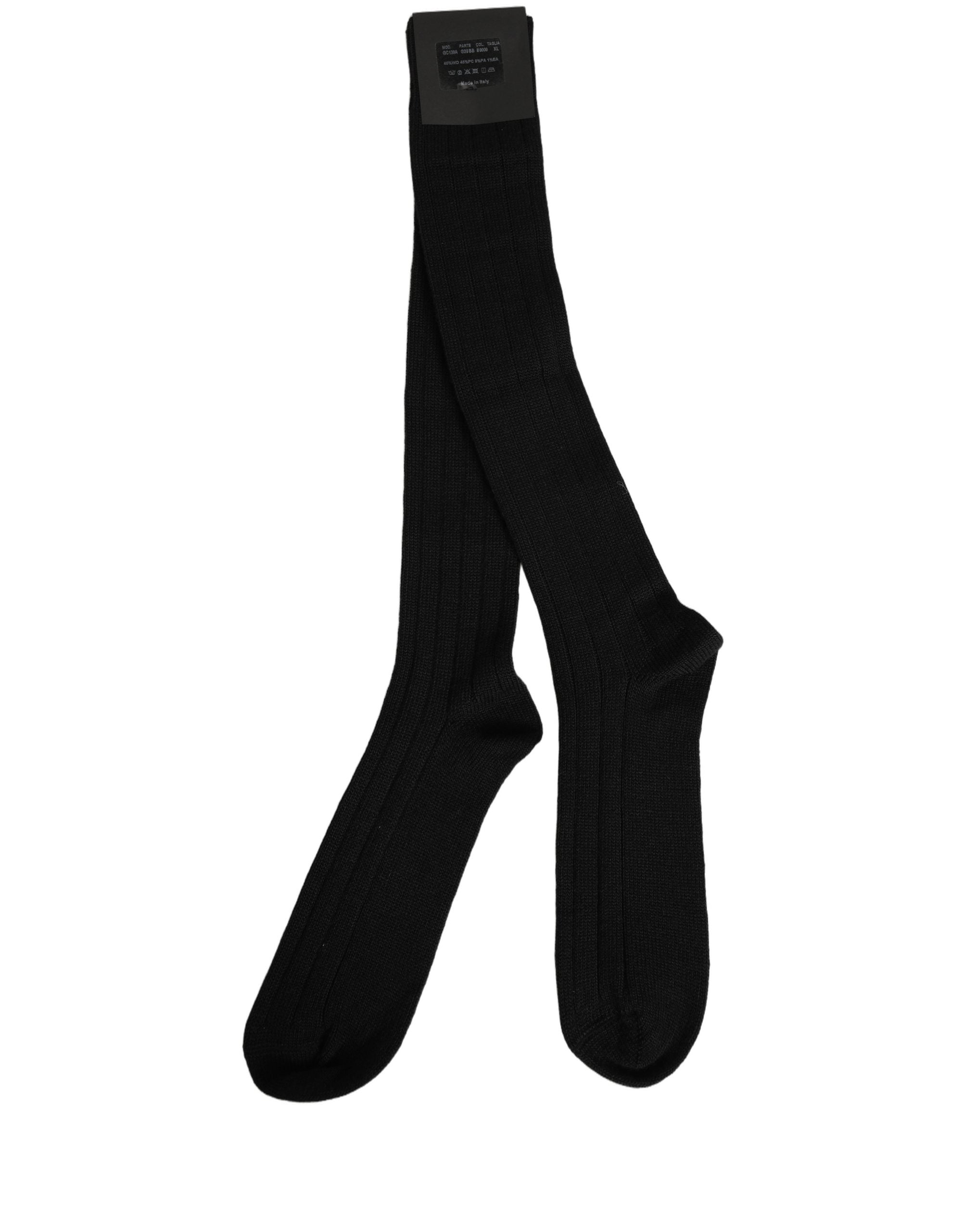 Dolce & Gabbana Dolce & Gabbana Black DG Logo Print Over The Calf Accessory Men's Socks