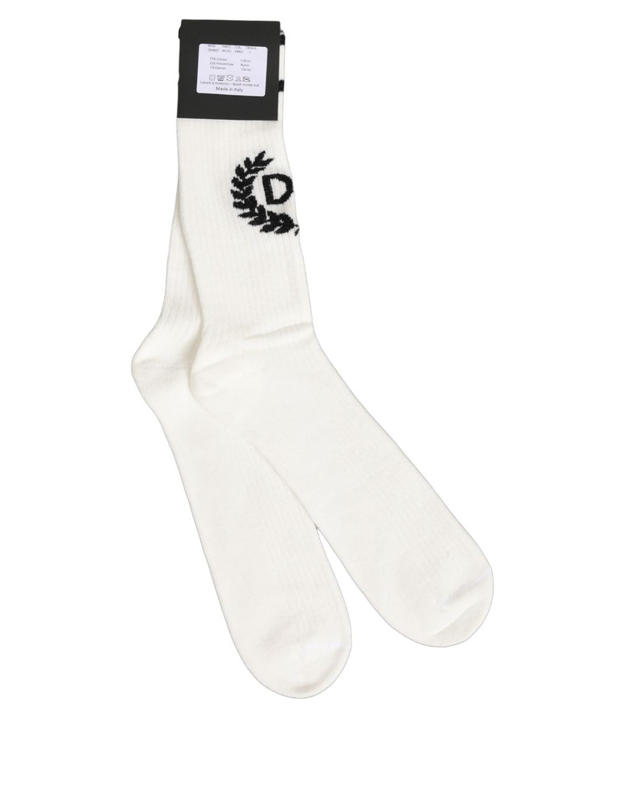 Dolce & Gabbana Dolce & Gabbana White Cotton DG Logo Mid Calf Accessory Men's Socks