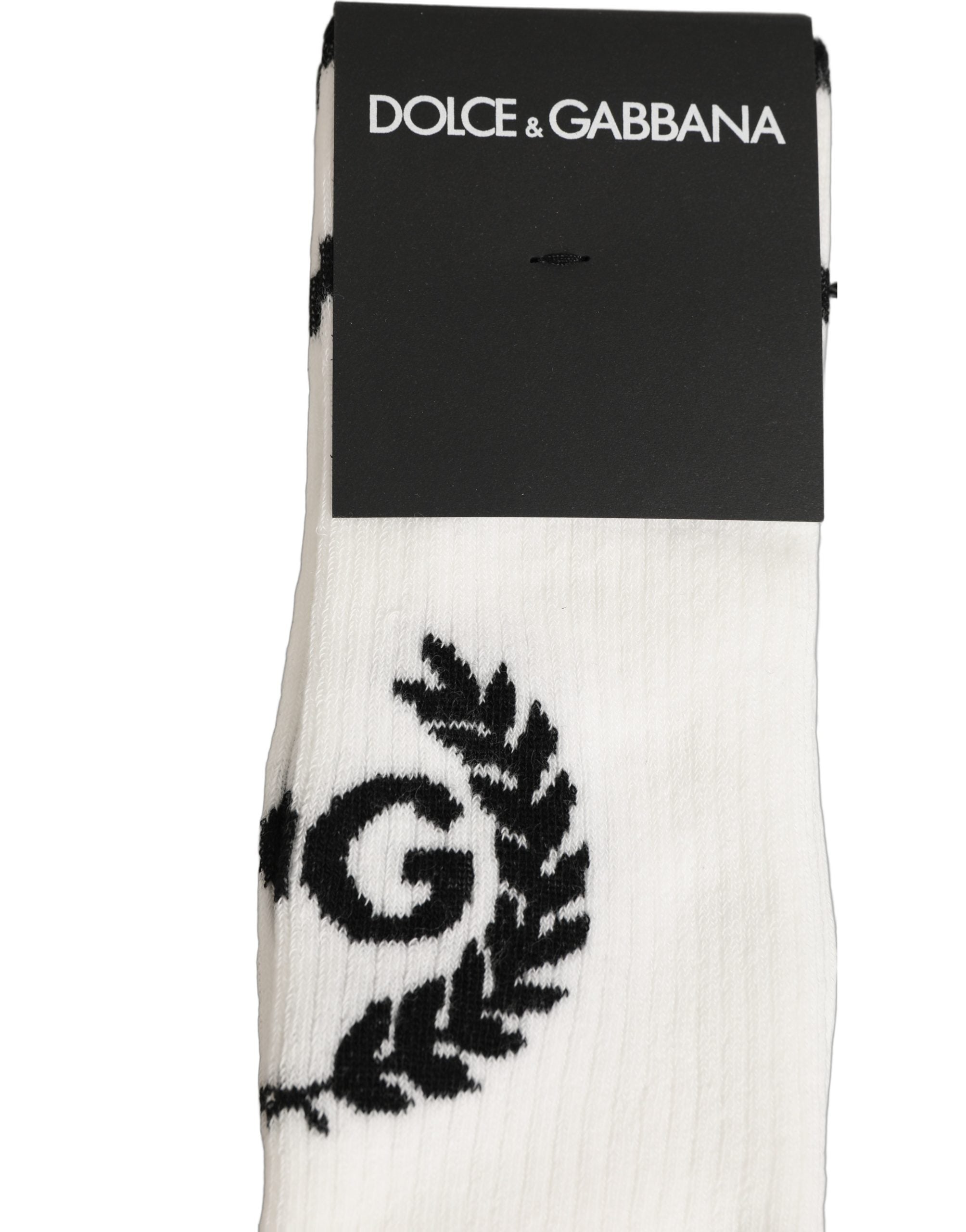 Dolce & Gabbana Dolce & Gabbana White Cotton DG Logo Mid Calf Accessory Men's Socks