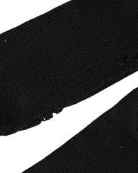 Dolce & Gabbana Dolce & Gabbana Black Cotton Distressed Mid Calf Accessory Men's Socks
