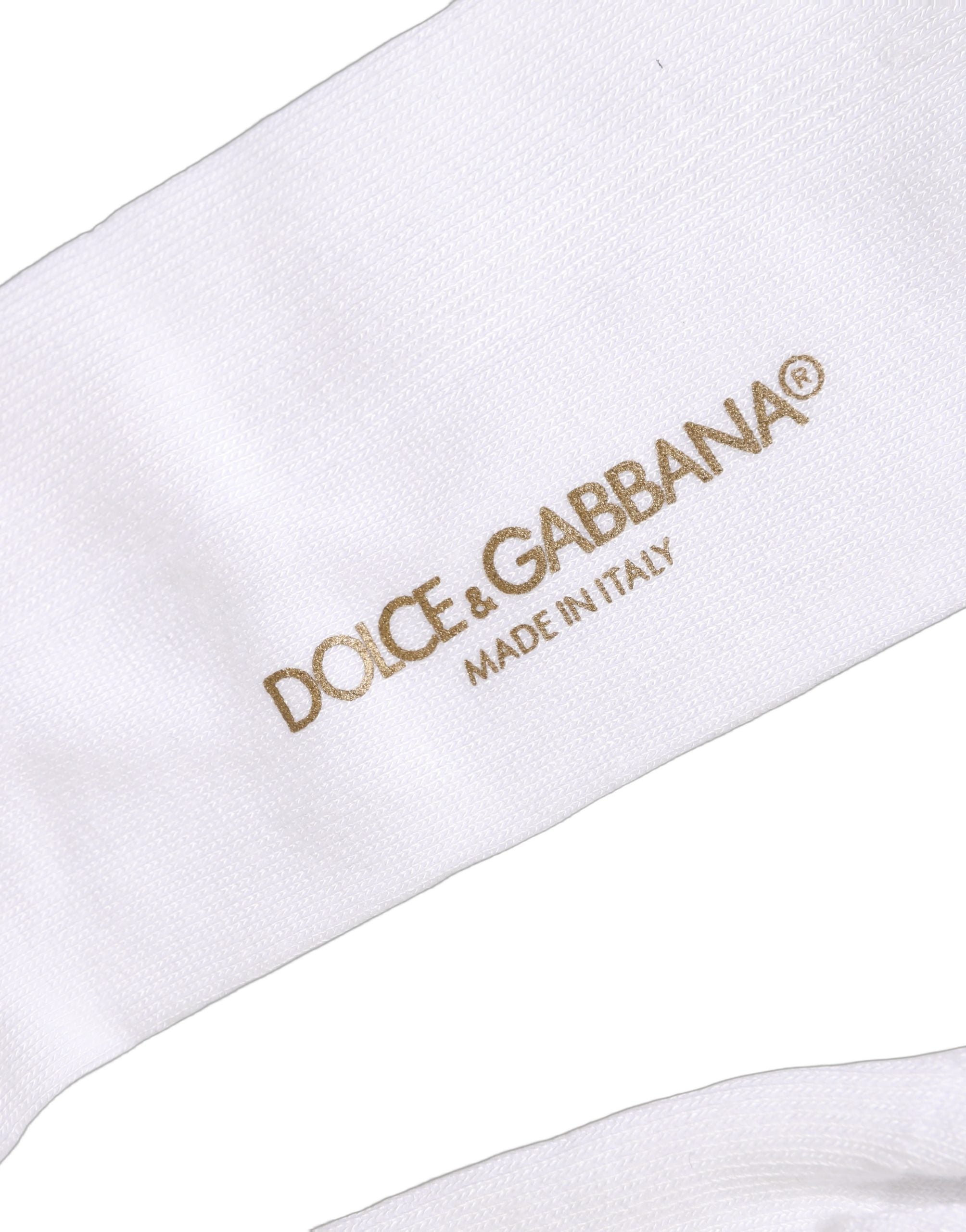 Dolce & Gabbana Dolce & Gabbana Men White Viscose Over The Calf Accessory Men's Socks