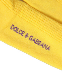 Dolce & Gabbana Dolce & Gabbana Men Yellow DG Logo Over Calf Accessory Men's Socks