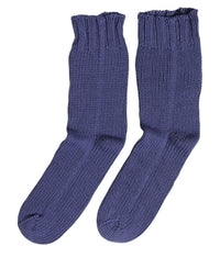 Dolce & Gabbana Dolce & Gabbana Men Navy Blue Cotton Ribbed Mid Calf Accessory Men's Socks