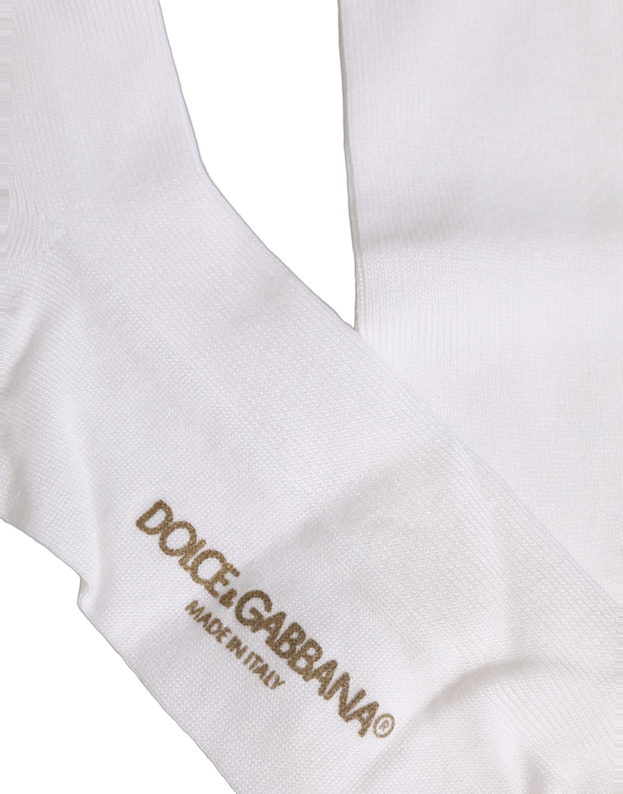 Dolce & Gabbana Dolce & Gabbana Men White Viscose Over The Calf Accessory Men's Socks