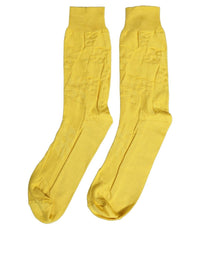 Dolce & Gabbana Dolce & Gabbana Men Yellow 100% Silk Mid Calf Accessory Men's Socks