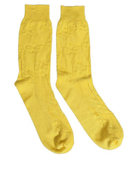 Dolce & Gabbana Dolce & Gabbana Men Yellow 100% Silk Mid Calf Accessory Men's Socks