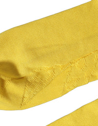Dolce & Gabbana Dolce & Gabbana Men Yellow 100% Silk Mid Calf Accessory Men's Socks