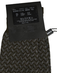 Dolce & Gabbana Dolce & Gabbana Dark Gray Cotton Knit Knee High Accessory Men's Socks