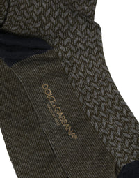 Dolce & Gabbana Dolce & Gabbana Dark Gray Cotton Knit Knee High Accessory Men's Socks