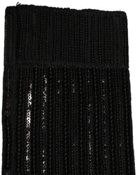Dolce & Gabbana Dolce & Gabbana Black Sequin Cotton Knit Mid Calf Accessory Men's Socks