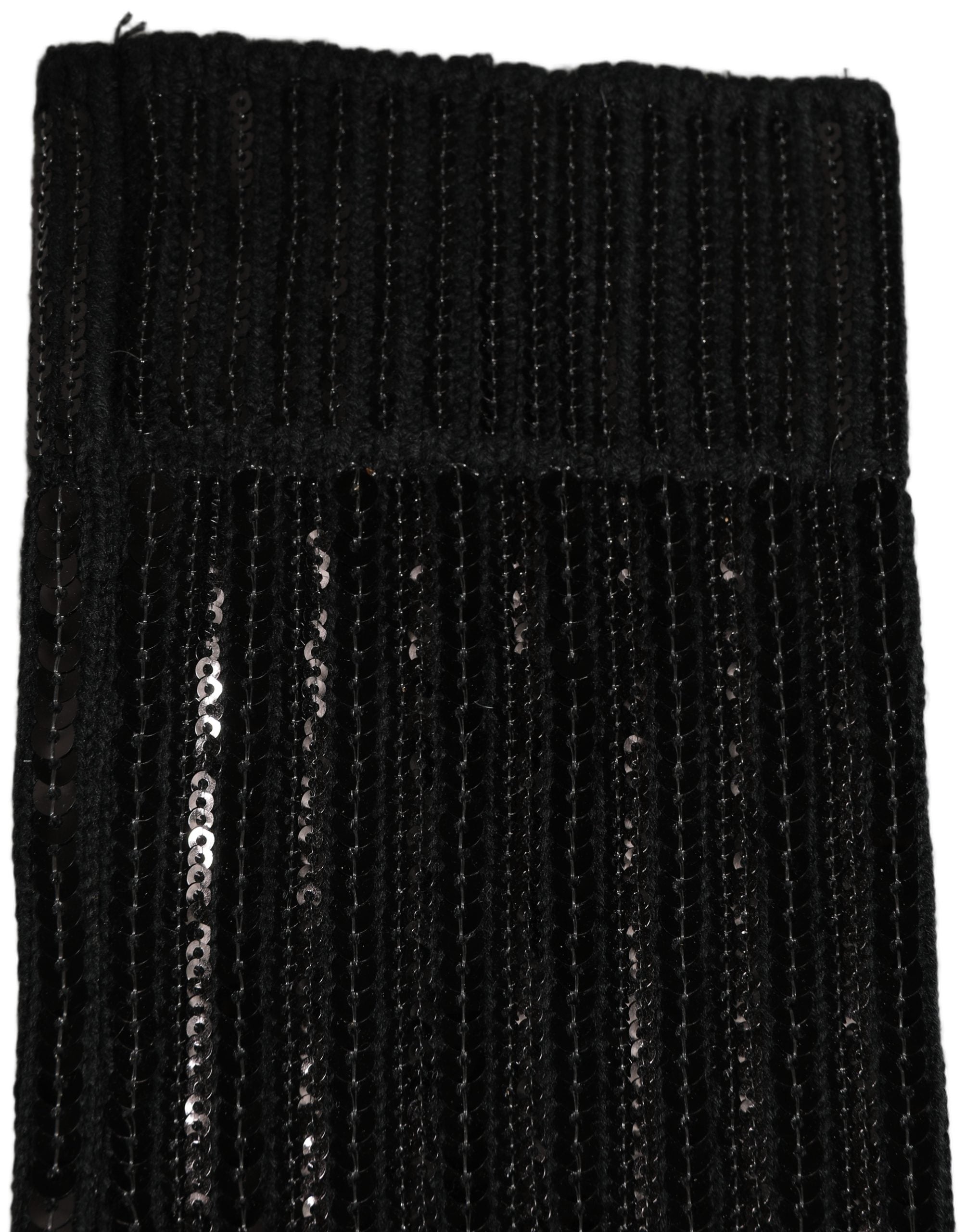 Dolce & Gabbana Dolce & Gabbana Black Sequin Cotton Knit Mid Calf Accessory Men's Socks