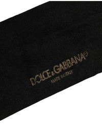 Dolce & Gabbana Men Black Viscose Logo Knee High Accessory Men's Socks