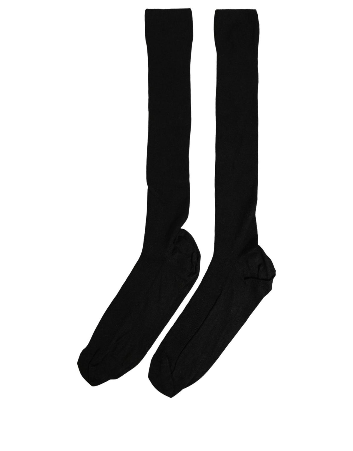 Dolce & Gabbana Men Black Viscose Logo Knee High Accessory Men's Socks