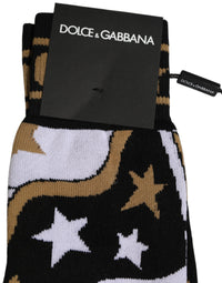 Dolce & Gabbana White Polka Dot Over The Calf Accessory Men's Socks