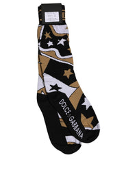 Dolce & Gabbana White Polka Dot Over The Calf Accessory Men's Socks