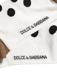 Dolce & Gabbana White Polka Dot Over The Calf Accessory Men's Socks