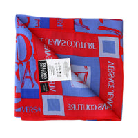 Versace Jeans Couture Periwinkle/Chilli Signature Graffiti Print Medium Square Scarf