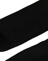 Dolce & Gabbana Men Black Cotton Distressed Mid Calf Accessory Men's Socks