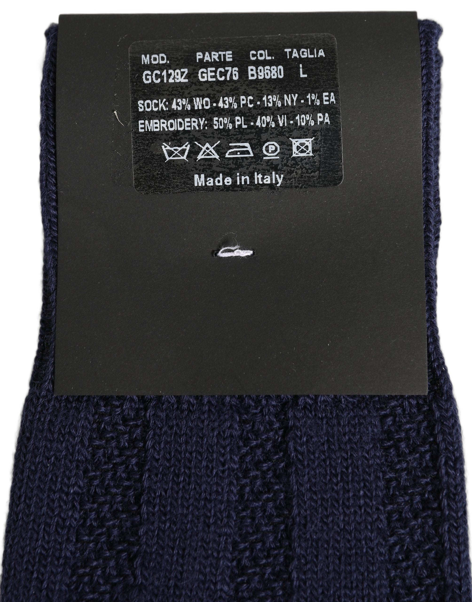Dolce & Gabbana Dolce & Gabbana Navy Blue Wool Crest Logo Knee High Accessory Men's Socks