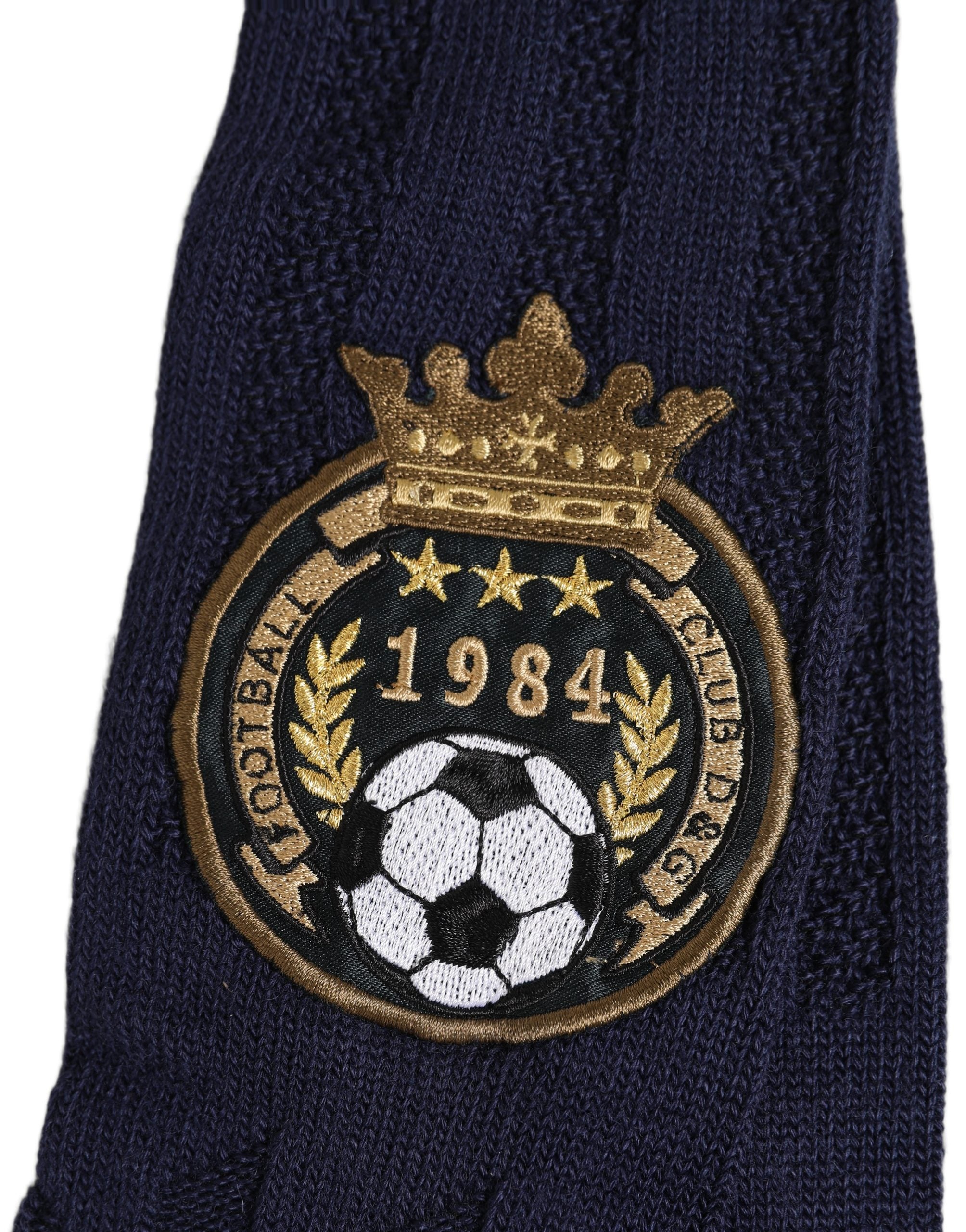 Dolce & Gabbana Dolce & Gabbana Navy Blue Wool Crest Logo Knee High Accessory Men's Socks