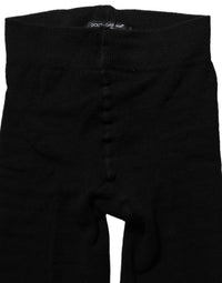 Dolce & Gabbana Dolce & Gabbana Black Wool Stretch Tights Stocking Accessory Men's Socks