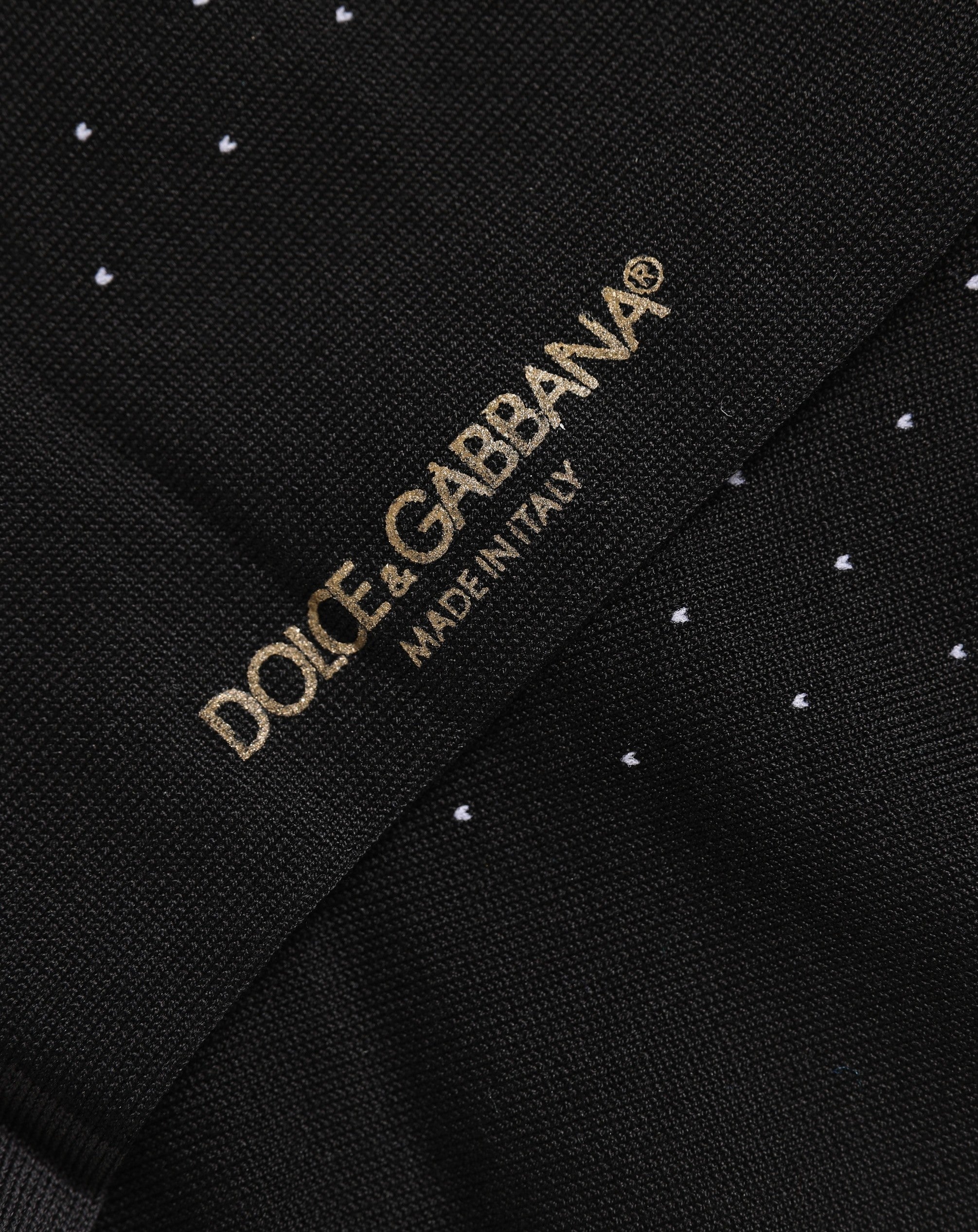 Dolce & Gabbana Dolce & Gabbana Men Black Cotton Polka Dot Mid Calf Accessory Men's Socks