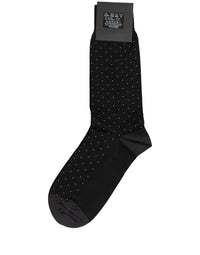 Dolce & Gabbana Dolce & Gabbana Men Black Cotton Polka Dot Mid Calf Accessory Men's Socks
