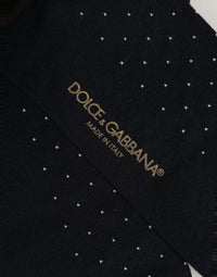Dolce & Gabbana Dolce & Gabbana Men Black Cotton Polka Dot Over The Calf Men's Socks