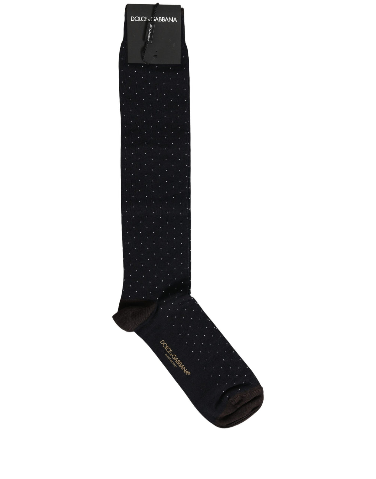 Dolce & Gabbana Dolce & Gabbana Men Black Cotton Polka Dot Over The Calf Men's Socks