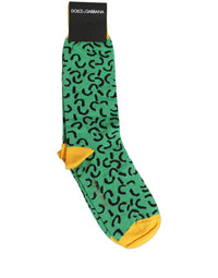 Dolce & Gabbana Dolce & Gabbana Men Green Cotton Abstract Mid Calf Accessory Men's Socks