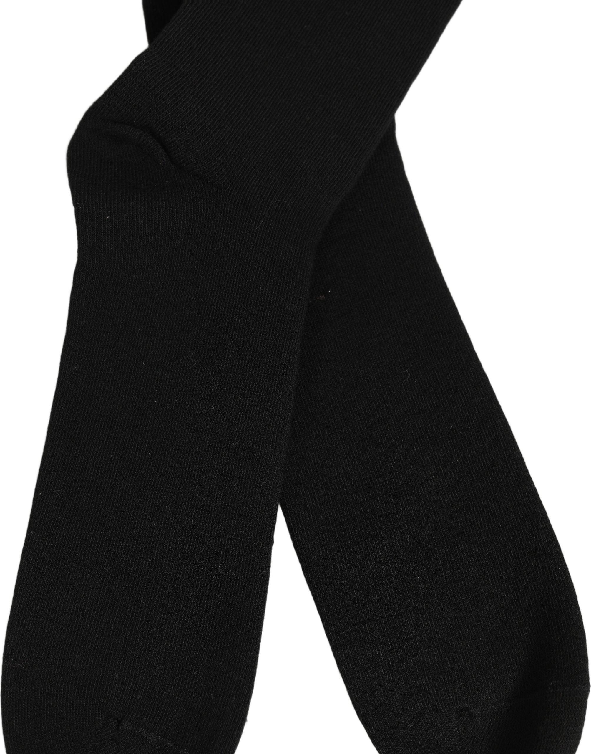 Dolce & Gabbana Dolce & Gabbana Men Black Cotton DG Logo Mid Calf Accessory Men's Socks