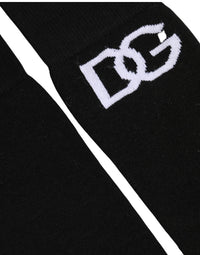 Dolce & Gabbana Dolce & Gabbana Men Black Cotton DG Logo Mid Calf Accessory Men's Socks