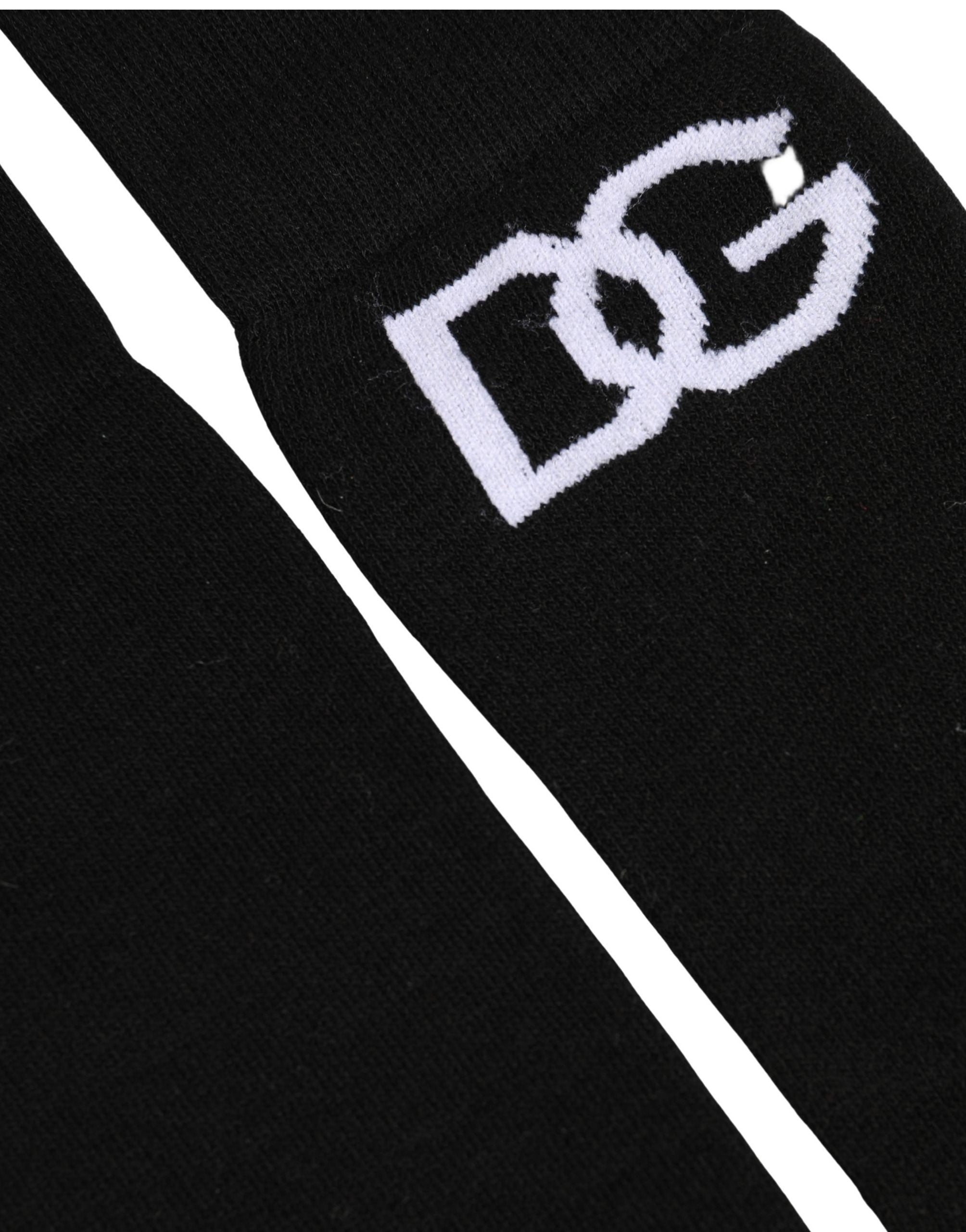Dolce & Gabbana Dolce & Gabbana Men Black Cotton DG Logo Mid Calf Accessory Men's Socks