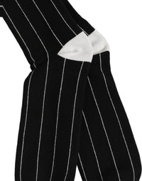 Dolce & Gabbana Dolce & Gabbana Men Black Pinstripe Logo Knee High Accessory Men's Socks