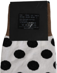 Dolce & Gabbana Dolce & Gabbana White Polka Dot Over The Calf Accessory Men's Socks