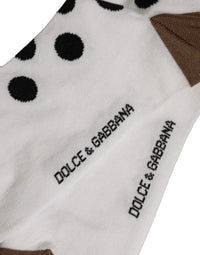 Dolce & Gabbana Dolce & Gabbana White Polka Dot Over The Calf Accessory Men's Socks