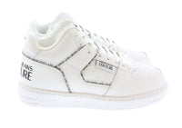 Versace Jeans Couture Signature Mid Top Lace Up White Sneakers-