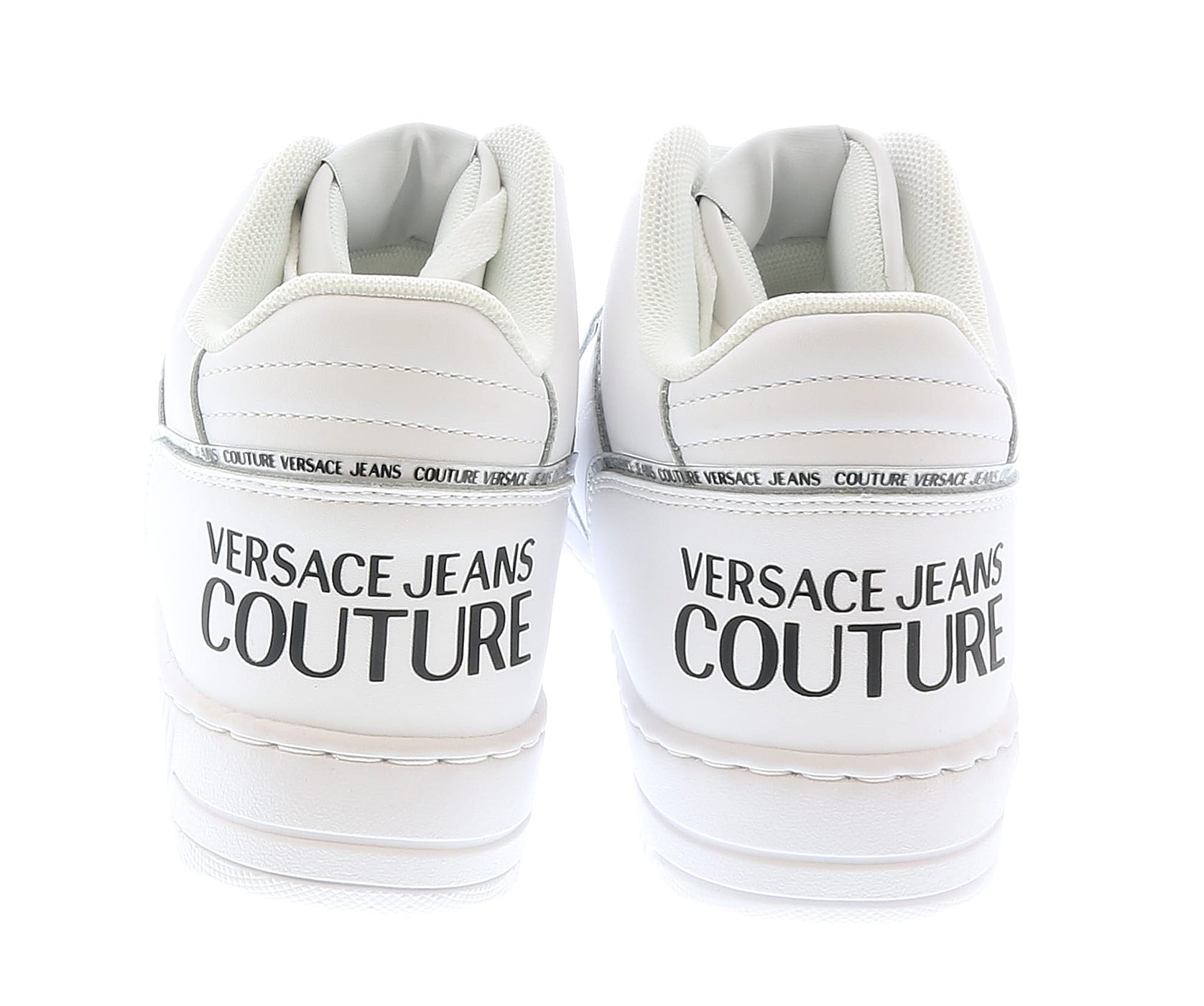 Versace Jeans Couture Signature Mid Top Lace Up White Sneakers-