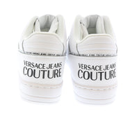 Versace Jeans Couture Signature Mid Top Lace Up White Sneakers-