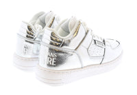 Versace Jeans Couture Signature Mid Top Lace Up Silver Sneakers-