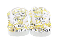 Versace Jeans Couture White/Gold Signature Sole Fashion Flip Flop-