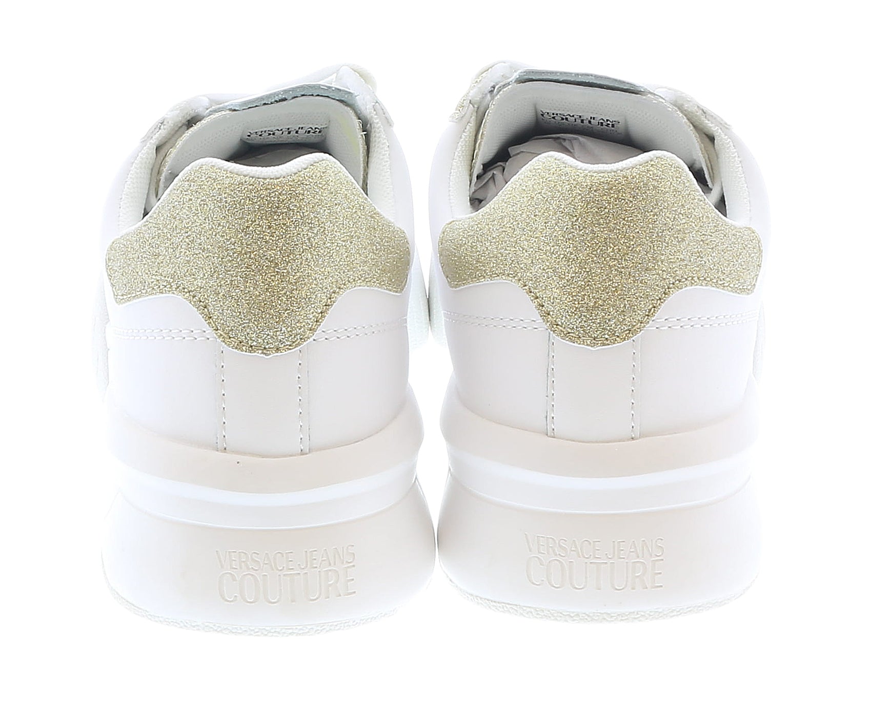 Versace Jeans Couture Low Top Signature Glitter White/Gold Sneakers-